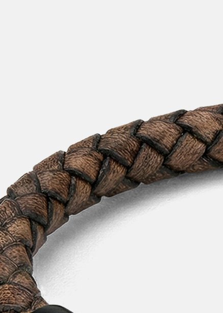 Leren armband Brawn Weave