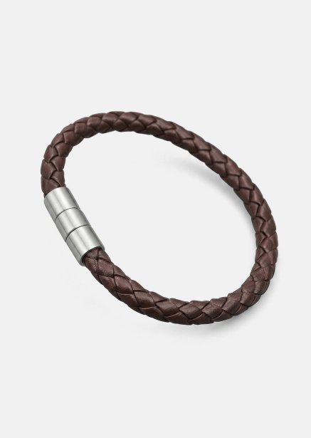 Leren armband Iron Weave