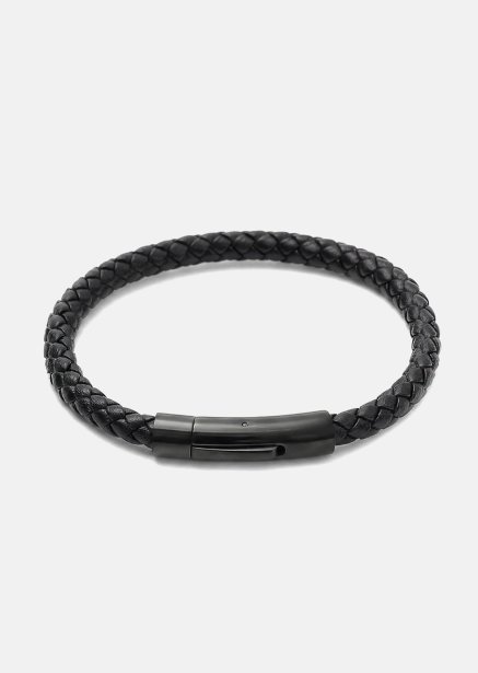 Leren armband Onyx Weave