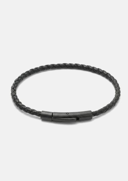 Leren armband Obsidian Loop