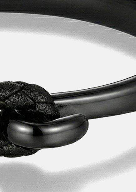 Leren armband Obsidian Link