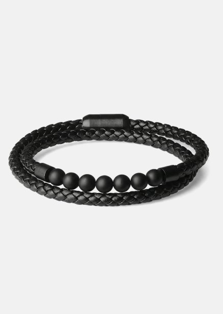 Leren armband Raven Weave