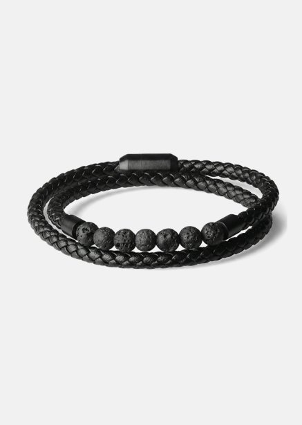 Leren armband Obsidian Grip