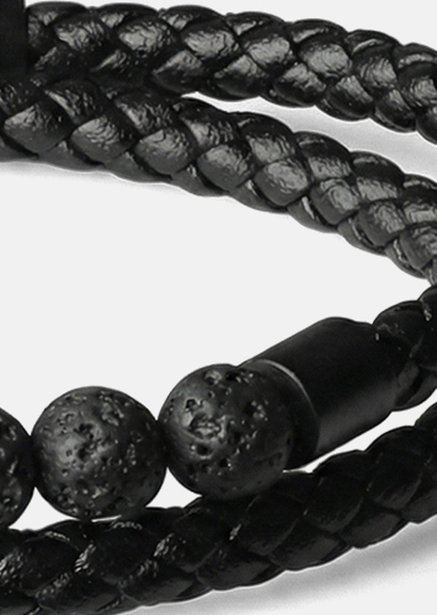 Leren armband Obsidian Grip