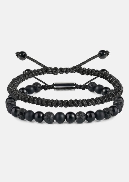 Kralenarmband Obsidian Knot