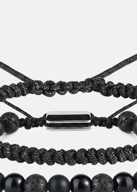 Kralenarmband Obsidian Knot