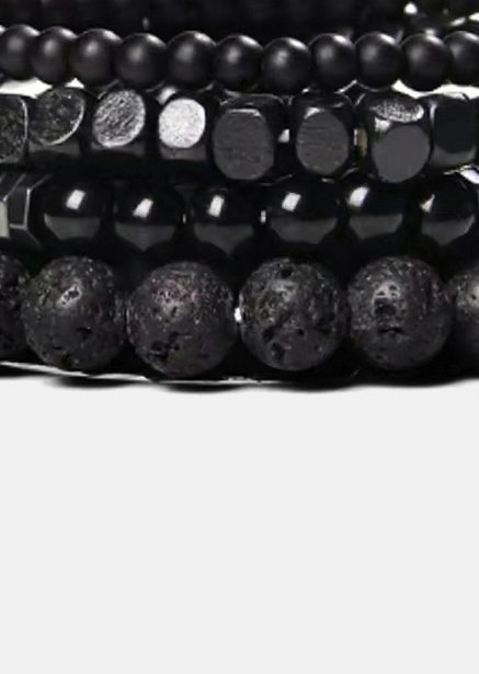Kralenarmband Obsidian Pulse