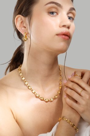 Oorbellen Chunky Link – 18k Verguld