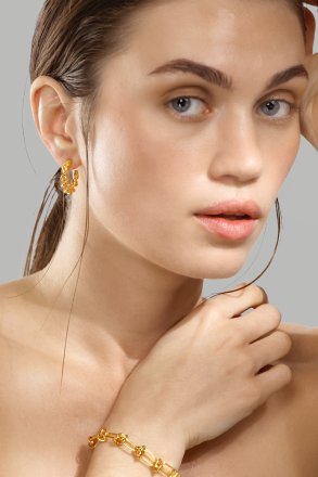 Oorbel Twist of Gold- 18k Verguld
