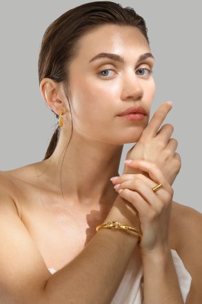 Ring Bold Ribbed - Verguld met 18k goud