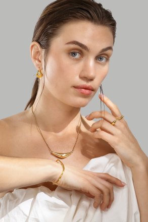 Armband Wave Cuff - 18k Verguld