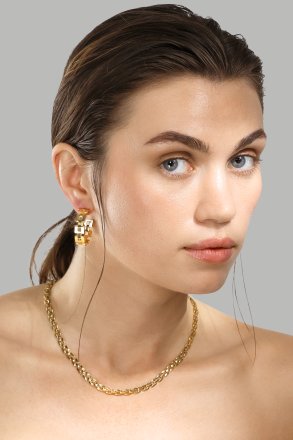Oorbel GeoHoops - 18k Verguld