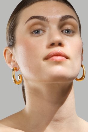 Oorbel Elegant Curve - 18k Verguld