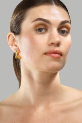 Oorbellen Flow Curve – 18k Verguld