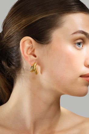 Oorbellen Flow Curve – 18k Verguld