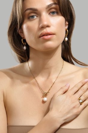 Oorbel Pearl Drop - 18k Verguld