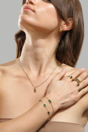 Ring Emerald Duo - 18k Verguld