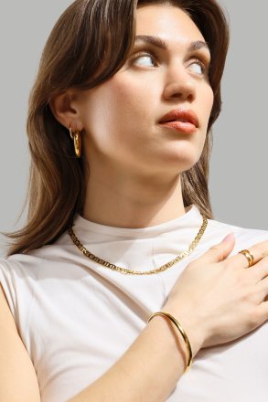 Oorbel Dark Shine Hoops - 18k Verguld