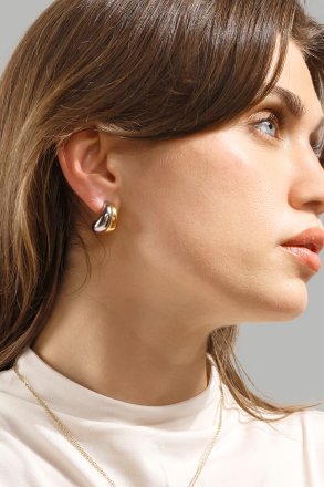 Oorbel Dual Wave - 18k Verguld