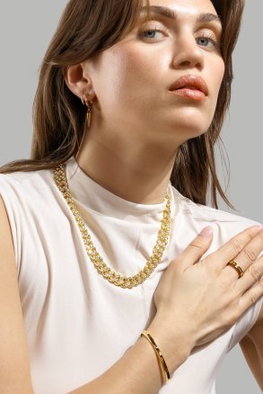 Ring Plain Link - 18k Verguld