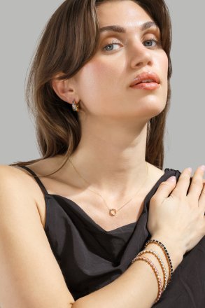 Oorbel Multicolor Crystal Bold Hoops - 18k Verguld