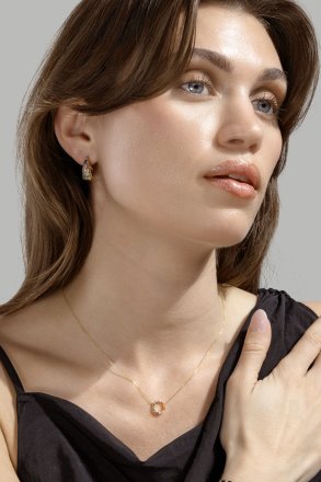 Oorbel Multicolor Crystal Bold Hoops - 18k Verguld
