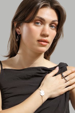Golden Clover Charm Bracelet - Verzilverd