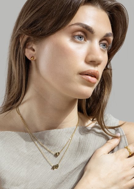 Ketting Heart Letter - 18k Verguld