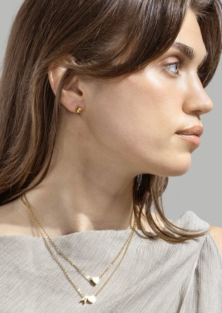 Ring Heart Link - 18k Verguld
