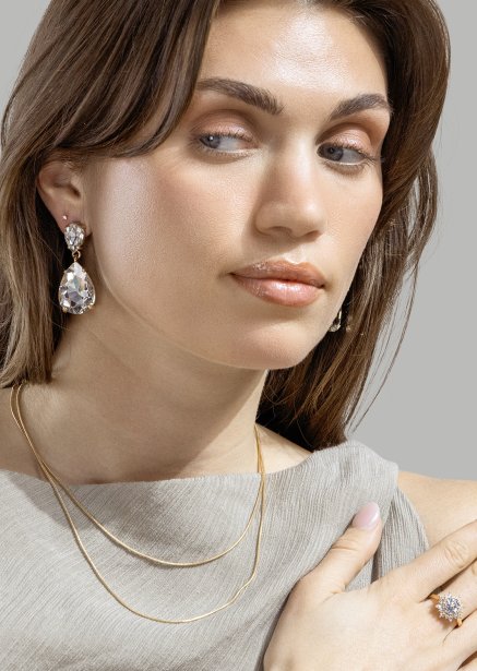Azulora White Oorbellen – 18k Verguld