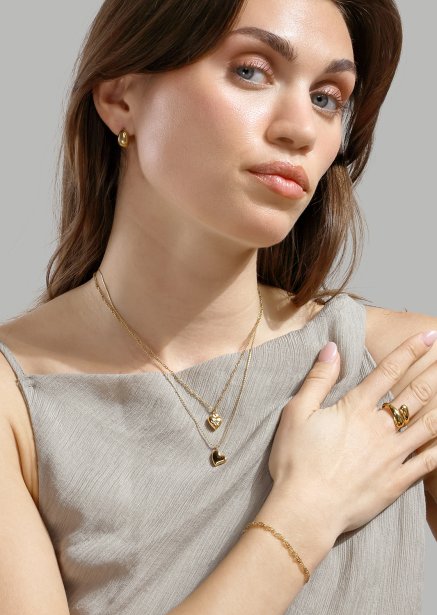 Oorbel Dark Chic Hoops - 18k Verguld