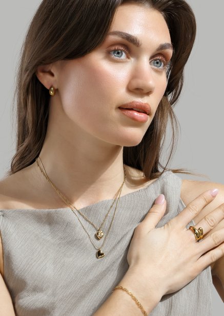 Oorbel Dark Chic Hoops - 18k Verguld