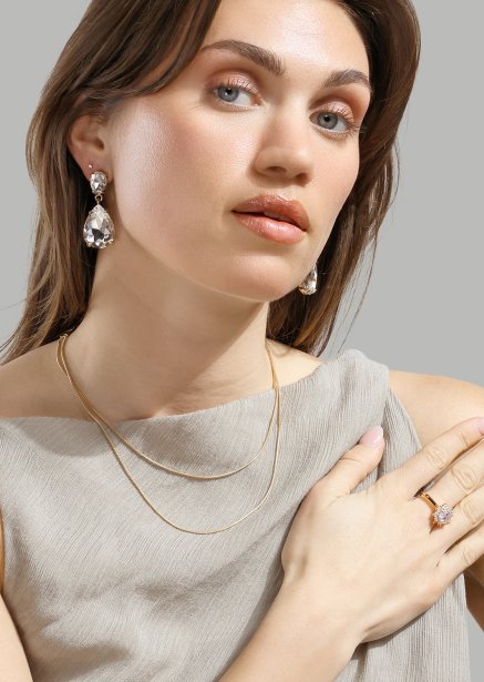 Azulora White Oorbellen – 18k Verguld