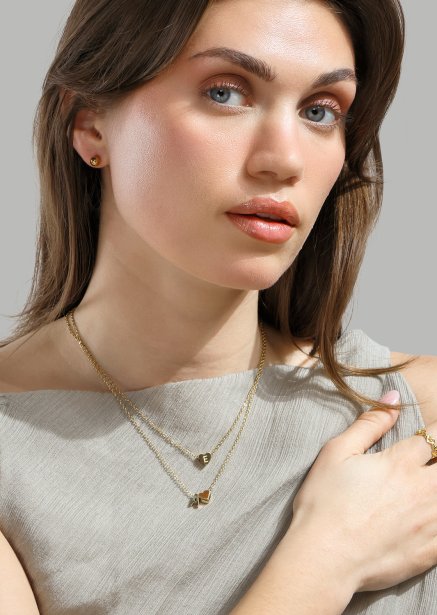 Ketting Heart Letter - 18k Verguld