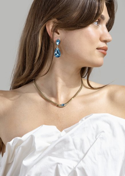 Azulora Icy Blue Oorbellen – 18k Verguld