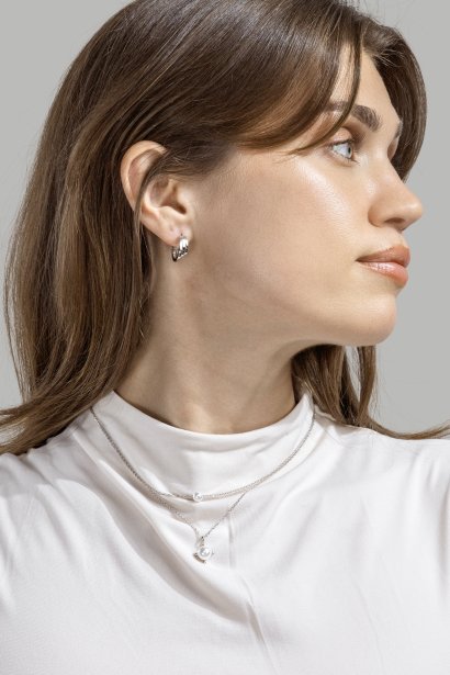 Ketting Mini Pearl- Verzilverd