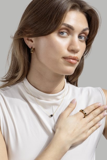 Ketting Noir Sphere - 18k Verguld