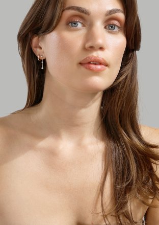 Oorbellen Luna strip - 18k Verguld