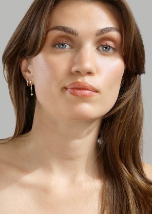 Oorbellen Luna strip - 18k Verguld