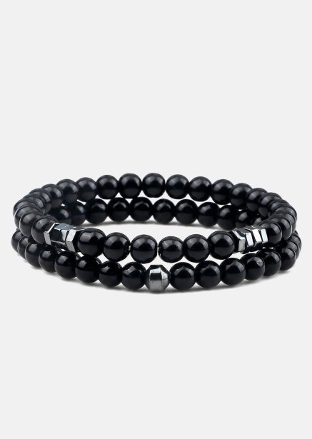 Kralenarmband Obsidian Halo
