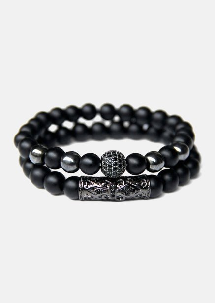Kralenarmband Obsidian Crown