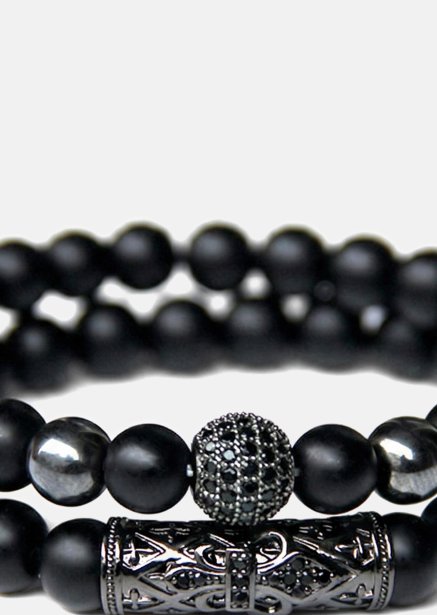Kralenarmband Obsidian Crown