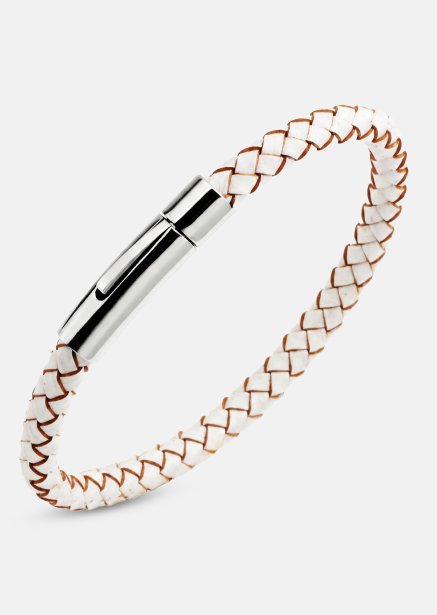 Leren armband Ivory Knot
