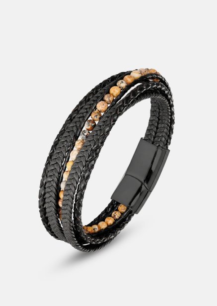Leren armband Granite Finery