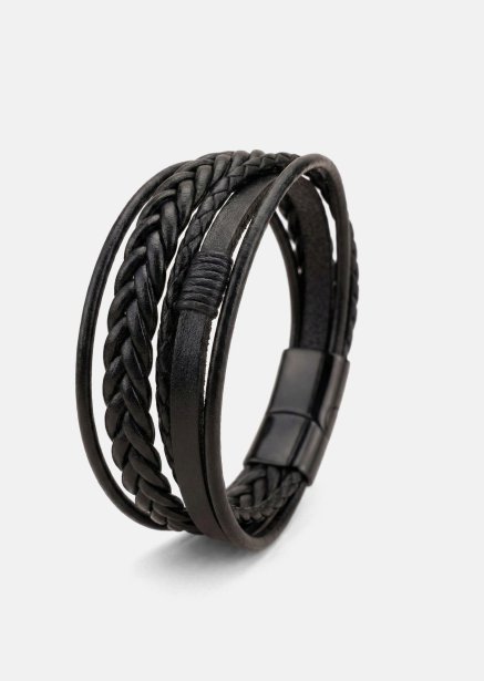 Leren armband Ebon Serpent