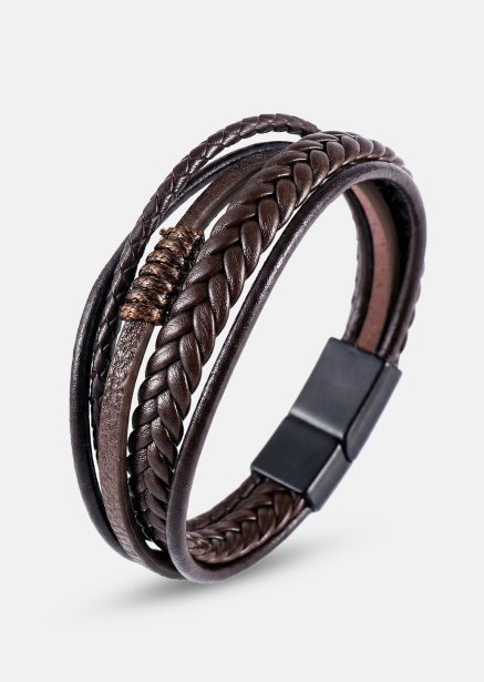 Leren armband Cavalier Weave