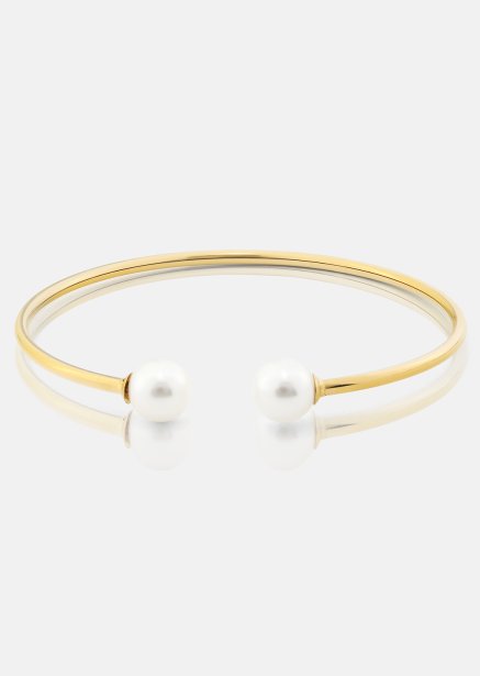 Pearl End Cuff Bracelet - 18k Verguld