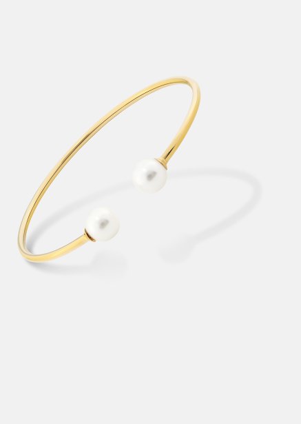 Pearl End Cuff Bracelet - 18k Verguld