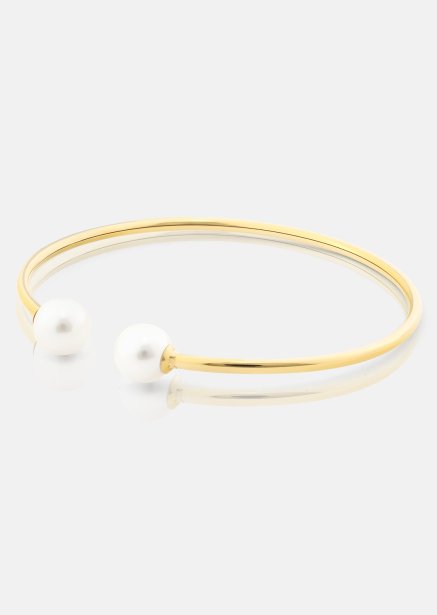 Pearl End Cuff Bracelet - 18k Verguld