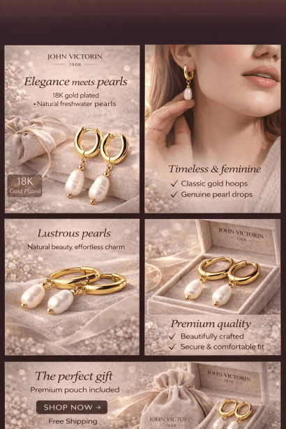 Oorbel Ocean - 18k Verguld